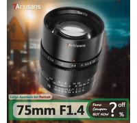 7artisans 75mm F1.4 lente de cámara de enfoque Manual de gran apertura de fotograma completo para fotografía de retratos con Sony E Canon RF Nikon Z L 75mm F1.4