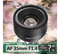7artisans AF 35mm F1.4 lente principal de cámara de gran apertura para fotografía de humanidades con Fujifilm XF-mount XT-30 XE4 XT5 Negro