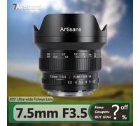 7artisans APS-C 7.5mm F3.5 lente ojo de pez para cámara DSLR fotografía Ideal con Canon EF Nikon F Mount D7500 EOS 80D 77D 850D 7.5mm F3.5