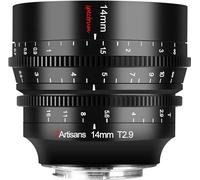 7artisans Gran apertura T2.9 de 14 mm, carrera de enfoque de 270°, lente de espectro ultra gran angular de 114° de marco completo compatible con EOS-R, rojo, EOS-R3, EOS-R5, EOS-R6, EOS-RP, negro