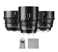 7artisans Juego de lentes Cine de gran apertura T2.0 de 35 mm/50 mm/85 mm compatible con montura Sony E