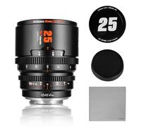 7Artisans Lente de Cine Profesional T2.1 de 25mm Marco S35 Compatible con Montura Canon RF-S para Red Komodo/Komodo X/Canon C70/R7/R50/R25(Negro)