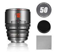 7Artisans Lente de Cine Profesional T2.1 de 50mm Marco S35 Compatible con Montura Canon RF-S para Red Komodo/Komodo X/Canon C70/R7/R50/R50 (Gris Titanio)