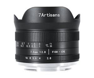 7artisans Lente fija manual de ojo de pez de 7,5 mm f2.8 Mark II APS-C para cámaras Canon R Mount Mirrorless R RP R5 R6