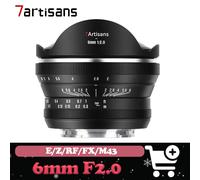 7artisans Lente Ojo de Pez Gran Angular de 6mm F2.0 APS-C con Enfoque Manual, compatible con Sony A6400, Canon R5, Fuji X-T1