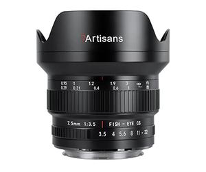 7artisans MF 7,5 mm F3.5 APS-C 205° Ultra Gran Angular Objetivo Manual Ojo de pez Compatible con Nikon F