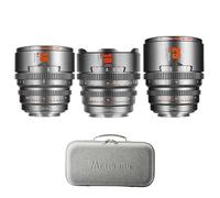 7atisans 10/16/25 mm T2.1 Cine Serie 3 - Juego de objetivos Super 35 Hope Prime para cámaras RF EOS R6RED y otras cámaras (titanio)