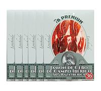 7B PREMIUM Jamón de Raza Ibérica al 50% | Elaborado con Cerdos Ibéricos Alimentados con Cereales y Proceso de Curación Natural | Jamón De Cebo De Campo Ibérico | 36 Meses (Loncheado 6 X 80 gr.)