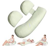 7CDXD Pregnancy Pillow for Pregnant Women, Soft Pregnancy Pillow, Support for Back, HIPS, Legs, Maternity Pillow with Removable and Adjustable Pillowcase Green