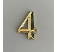 7CM/ 10CM NúMeros De Casa Adhesivo Abs Dorado Para El Exterior(4,7x4.5CM)