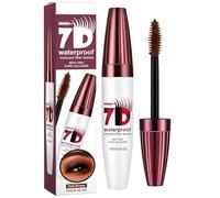 7D Waterproof Fiber Mascara, Long Lash Formula, Volumizing Lengthening Smudge Proof Black Mascara for Women (Dark Brown)