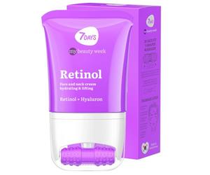 7Days Crema Facial Hidratante con Retinol y Ácido Hialurónico | Crema Reafirmante para Cara y Cuello | Rodillo Anti-Hinchazón | Korean Skincare 80ml