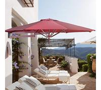 ? 7ft / 8ft Parasols Wall-Mounted Aluminium Patio Sunshade Tilting Umbrella for Outdoor Garden Balcony Telescoping Foldable