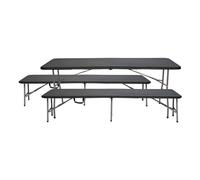7H SEVEN HOUSE Conjunto Plegable Mesa con 2 Bancos de 180cm Catering 7house
