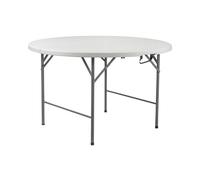 7house Mesa Plegable Portátil Resina Ø121cm Blanco Efecto Granito 7house