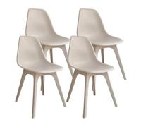 7house Pack de 4 Sillas de Comedor Nórdicas Aroa en Polipropileno para Interior y Exterior 7house