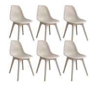 7H SEVEN HOUSE Pack 6 Sillas de Comedor Nórdicas Aroa en Polipropileno para Interior y Exterior 7house
