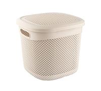 7H SEVENON Cesta Mediana Cuadrada con Tapa 15 litros 7house