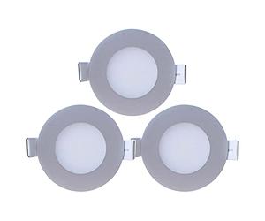 7H SEVENON Pack 3 Mini Downlight LED Ultraslim Empotrable Redondo 4W 300lm Ø7cm 4000K Aluminio