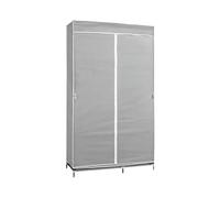 7house Armario Ropero de Tela con Cortinas Gris y Blanco | Armario Ropero Grande y Resistente 90x43x168 cm y 20 Kg Carga Máxima | Armario de Tela Desmontable para Dormitorio, Vestidor o Trastero