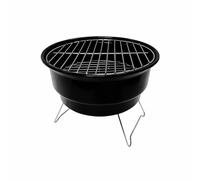 7house - Barbacoa de Carbón con Bolsa Isotérmica Marjal, Acero/Tela oxford, Para Jardín, Terraza, Camping y Acampada, Carbón, Función Grill, Diseño Portátil, Ø26.5x22.5 cm (diámetro x altura), Negro