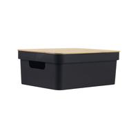 7house Cesta Alta de Ordenación Rectangular con Tapa Negro Zest 7house