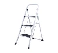 7house Escalera Plegable de Aluminio 3 Peldaños Blanca 71.5x47x105cm 7house