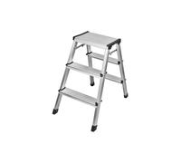 7house Escalera Plegable de Aluminio 3 Peldaños Plateada 59x39x60cm 7house