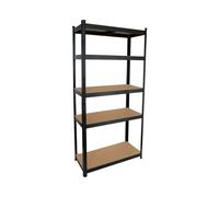 7house Estantería Modular Metálica con 5 Baldas 875kg Negro 90x40x180cm 7house