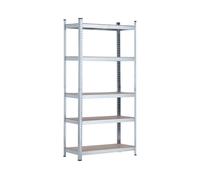 7H SEVEN HOUSE, Estantería Metálica Galvanizada Modular con 5 Baldas Ajustables, Gris, 180x90x40cm
