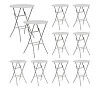 7house MegaPack 10 Mesas Plegables Redondas para Catering 80x110cm 7house