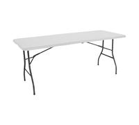 Mesa Catering Plegable Portátil Rectangular de 180 cm | 7house | Mesa Multiusos: Camping, Eventos en Espacios Exteriores o Interiores | Mesa Resina y Patas Acero | 4-6 Personas y Carga de 150kg