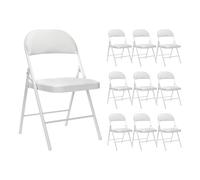 7house Pack 10 Sillas Plegables Acolchadas Blancas 7house