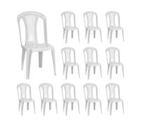 7house Pack 12 Sillas de Exterior Apilables sin Reposabrazos Napoli 42x49x88cm 7house