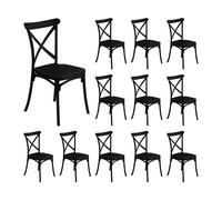 7house Pack 12 Sillas para Catering Apilables Caroline 45x40x87.5cm 7house
