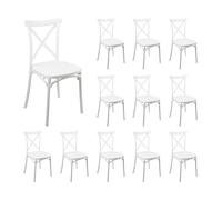 7house Pack 12 Sillas para Catering Apilables Charlotte 50x44x87.5cm 7house