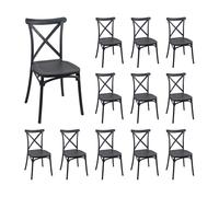 Pack 12 sillas para catering apilables 7house