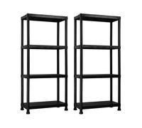 7house Pack 2 Estanterías de Resina con 4 Baldas 100kg 61x31x131cm 7house