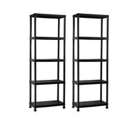 7house Pack 2 Estanterías de Resina con 5 Baldas 125kg 61x31x171cm 7house