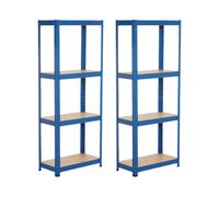 7house Pack 2 Estanterías Modulares Metálicas con 4 Baldas 240kg 60x30x148cm 7house