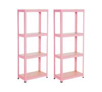 7house Pack 2 Estanterías Modulares Metálicas con 4 Baldas 240kg 60x30x148cm 7house