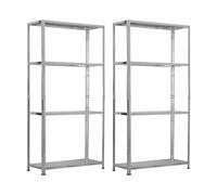 7house Pack 2 Estanterías Modulares Metálicas SteelSmart con 4 Baldas 160kg 145x30x70cm 7house