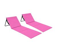 7house Pack 2 Esterillas Plegables de Playa Acolchadas con Respaldo 153x51x42cm 7house