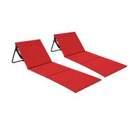 7house Pack 2 Esterillas Plegables de Playa Acolchadas con Respaldo 153x51x42cm 7house