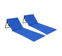 7H SEVEN HOUSE Pack 2 Esterillas Plegables de Playa Acolchadas con Respaldo 149,5x51x42,5cm 7house, Azul