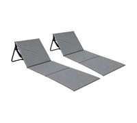 7H SEVEN HOUSE Pack 2 Esterillas Plegables de Playa Acolchadas con Respaldo 149,5x51x42,5cm 7house