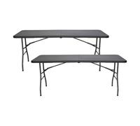 7house Pack 2 Mesas Plegables Portátiles Resina 180cm 7house