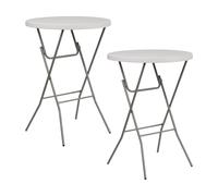 Pack 2 Mesas Plegables Redondas Altas 80x110cm Catering 7house