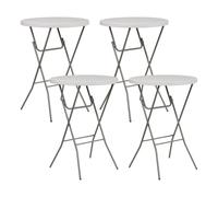 7house Pack 4 Mesas Plegables Redondas para Catering 80x110cm 7house