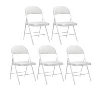 7house Pack 5 Sillas Plegables Acolchadas Blancas 7house